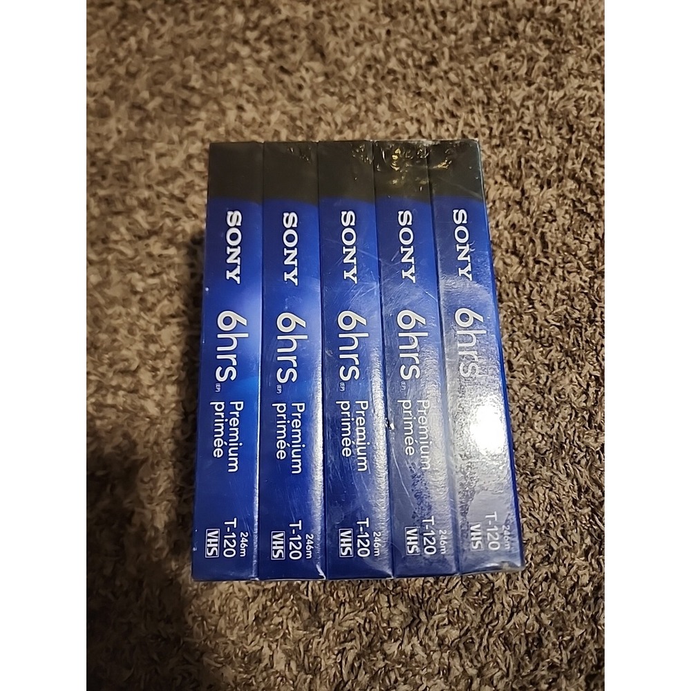 Sony VHS T-120VL/WA Standard Grade VHS Blank Tapes - 5 pack